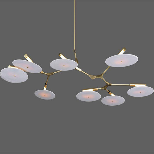Lustre design LED à branches dorées ou noires et cercles Style - vue 5 sur 9