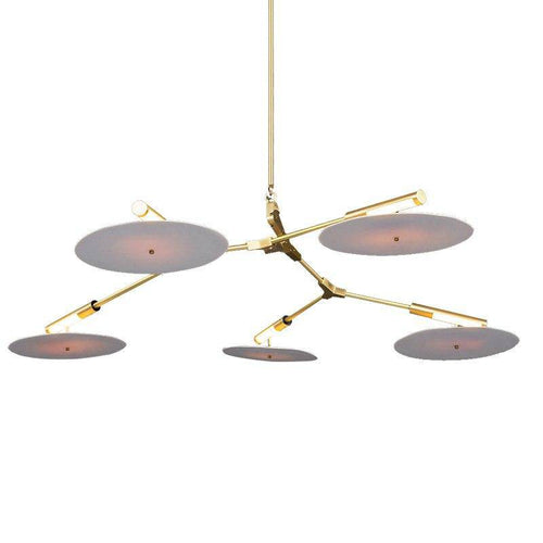 Lustre design LED à branches dorées ou noires et cercles Style - vue 4 sur 9