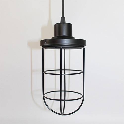 Suspension rétro LED avec cage en métal industriel Light