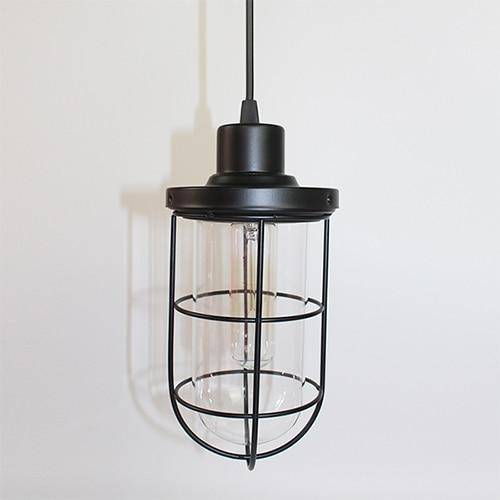 Suspension rétro LED avec cage en métal industriel Light - vue 2 sur 5