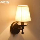 Applique murale LED rustique avec abat-jour en tissu