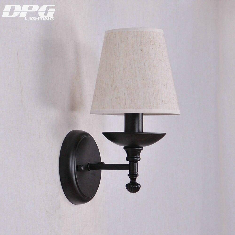 Applique murale LED rustique avec abat-jour en tissu - vue 6 sur 6