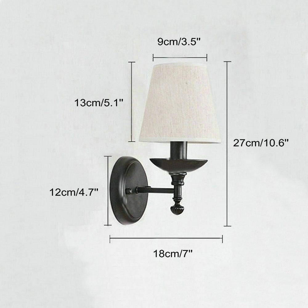 Applique murale LED rustique avec abat-jour en tissu - vue 4 sur 6