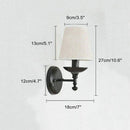 Applique murale LED rustique avec abat-jour en tissu