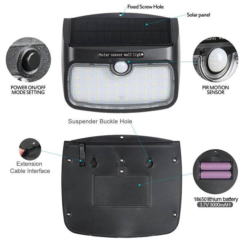 Applique extérieur solaire à 48 LEDs Sensor - vue 5 sur 6