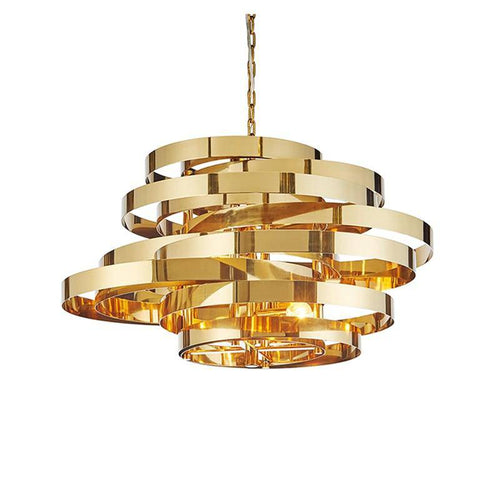 Lustre design anneaux doré à LED Tornado - vue 2 sur 9