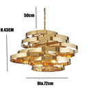 Lustre design anneaux doré à LED Tornado