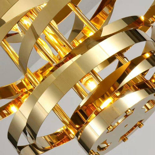 Lustre design anneaux doré à LED Tornado - vue 3 sur 9