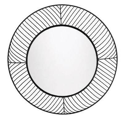 Miroir mural décoratif rond en métal noir Lattice - vue 5 sur 5