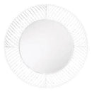 Miroir mural décoratif rond en métal blanc Lattice