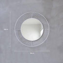 Miroir mural décoratif rond en métal blanc Lattice