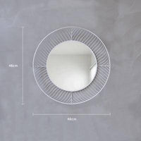 Miroir mural décoratif rond en métal blanc Lattice