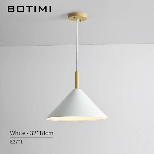 Suspension conique design LED en bois et métal de couleur Nordic - vue 9 sur 9