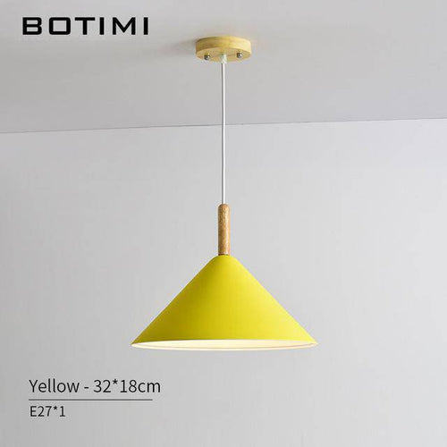 Suspension conique design LED en bois et métal de couleur Nordic - vue 10 sur 9