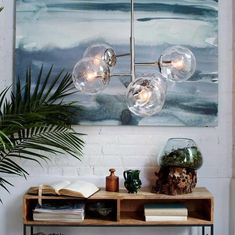 Lustre design avec bulles en verre et branches chromées Bubble - vue 3 sur 4