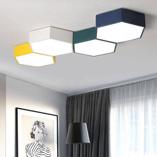 Plafonnier LED hexagonal de couleur Honeycomb - vue 2 sur 5