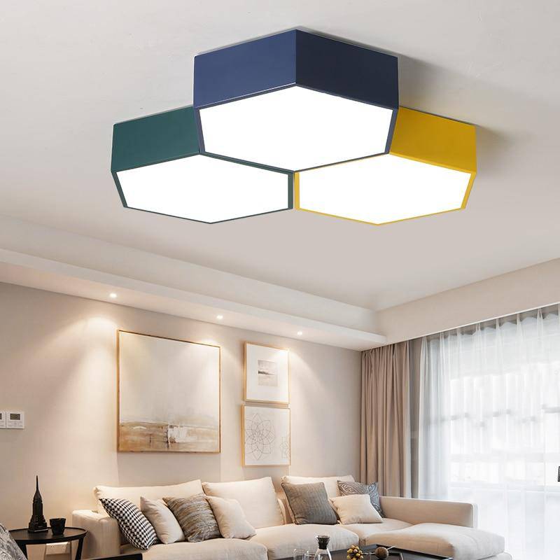 Plafonnier LED hexagonal de couleur Honeycomb - vue 3 sur 5