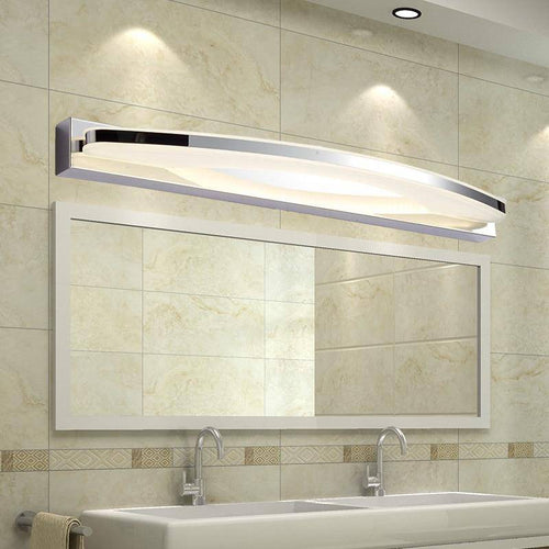 Applique murale LED pour miroir et salle de bain chromée et arrondie - vue 3 sur 4