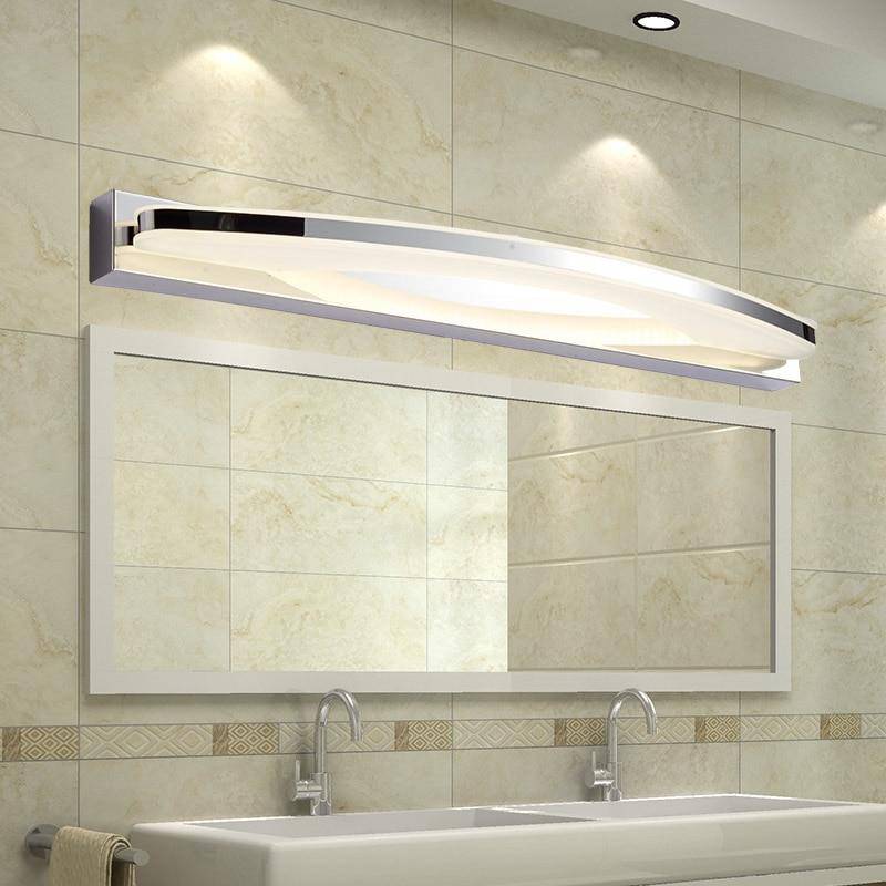Applique murale LED pour miroir et salle de bain chromée et arrondie - vue 3 sur 4
