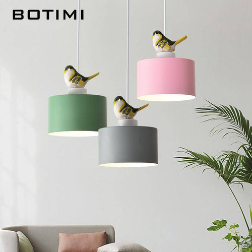 Suspension design LED de couleur avec oiseau Botimi - vue 3 sur 8