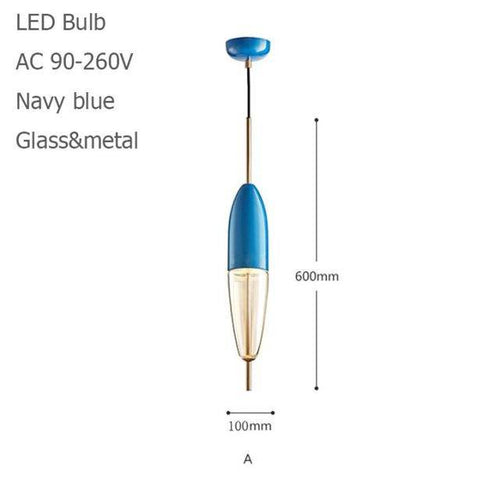Suspension design LED à forme originale (bleue ou dorée) - vue 7 sur 10