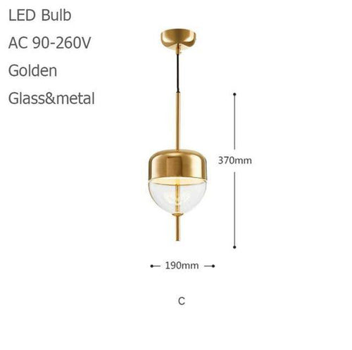 Suspension design LED à forme originale (bleue ou dorée) - vue 10 sur 10