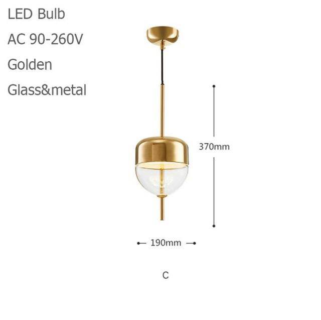 Suspension design LED à forme originale (bleue ou dorée) - vue 9 sur 10