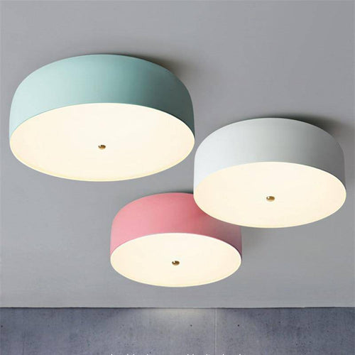 Plafonnier LED coloré rond moderne Nordic - vue 4 sur 4