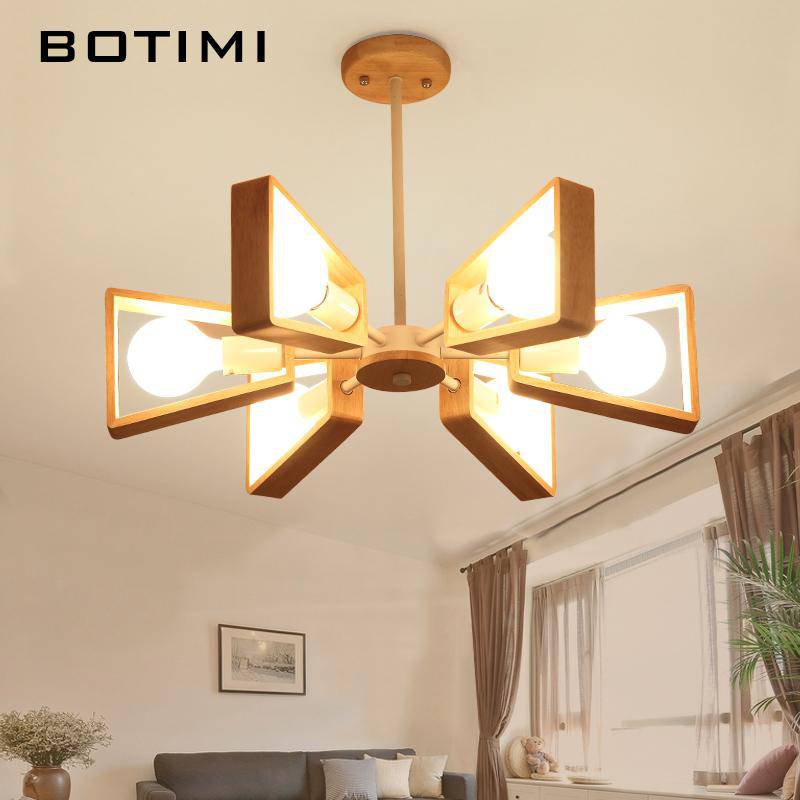 Lustre en bois à LED ajustable Wooden - vue 2 sur 7