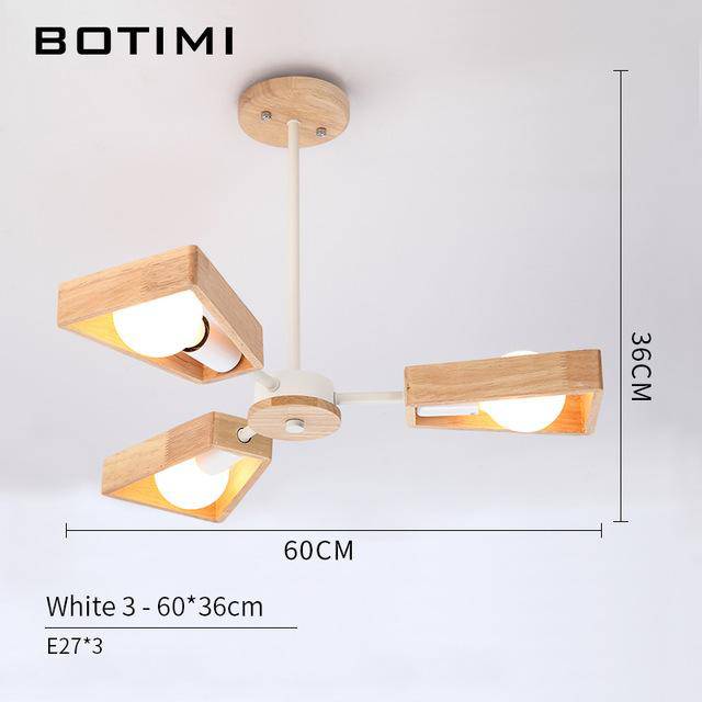 Lustre en bois à LED ajustable Wooden - vue 6 sur 7