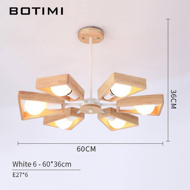 Lustre en bois à LED ajustable Wooden - vue 4 sur 7