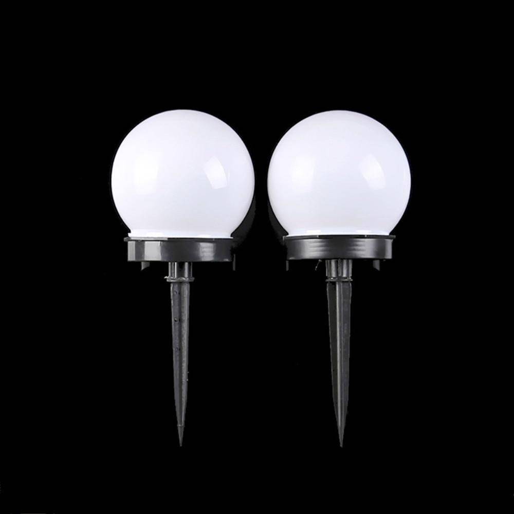 Lampe extérieur LED solaire boule blanche à piquer - vue 3 sur 5