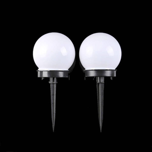 Lampe extérieur LED solaire boule blanche à piquer - vue 3 sur 5