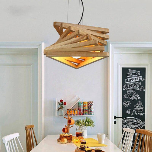 Lustre design triangles en bois Fruit - vue 8 sur 8