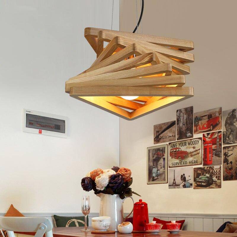 Lustre design triangles en bois Fruit - vue 2 sur 8