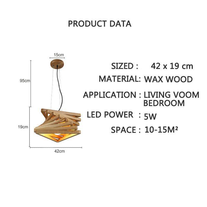 Lustre design triangles en bois Fruit - vue 4 sur 8