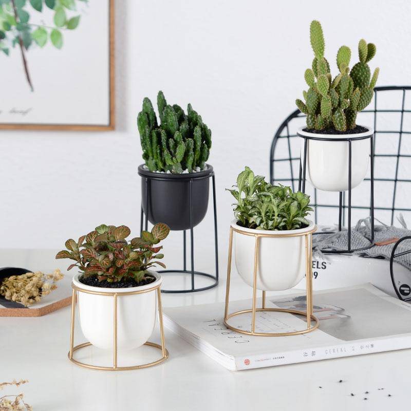 Lot de 3 piédestal moderne pour plantes style scandinave - vue 2 sur 7