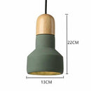 Suspension design LED en ciment et bois Nordic