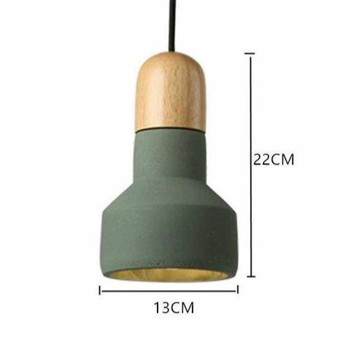 Suspension design LED en ciment et bois Nordic - vue 5 sur 5