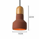 Suspension design LED en ciment et bois Nordic