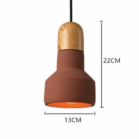 Suspension design LED en ciment et bois Nordic - vue 5 sur 5