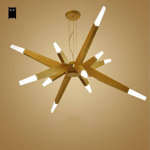 Lustre design à LED avec branches en bois Contemporary - vue 2 sur 5