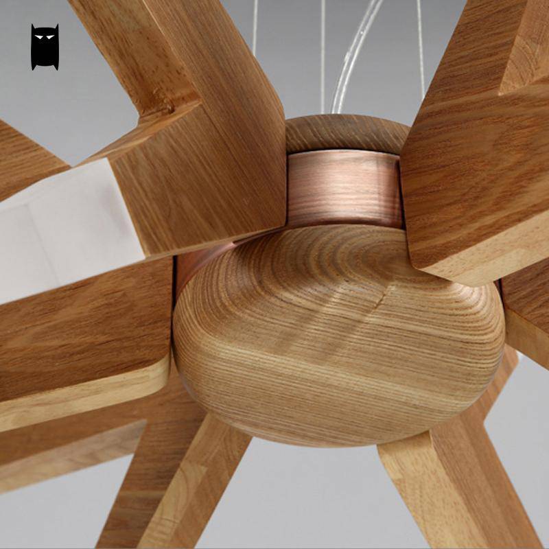 Lustre design à LED avec branches en bois Contemporary - vue 5 sur 5