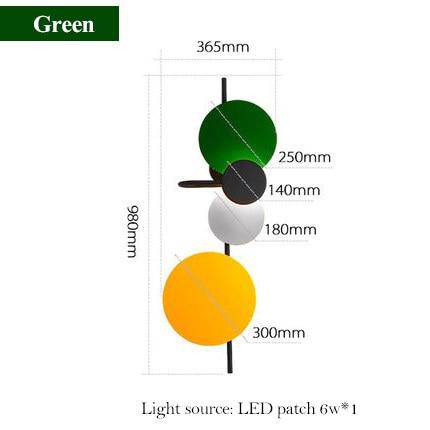 Applique murale design à LED avec plusieurs disques métal colorés Lasha - vue 8 sur 9