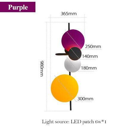 Applique murale design à LED avec plusieurs disques métal colorés Lasha - vue 9 sur 9