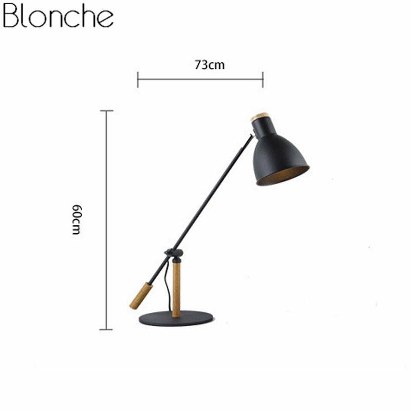 Lampe de bureau à LED ajustable métal et bois (noir ou blanc) - vue 6 sur 6