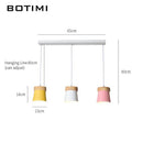 Suspension triple à LED en bois et métal de couleur
