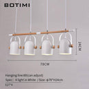 Lustre LED avec barre en bois et spots métal ajustables