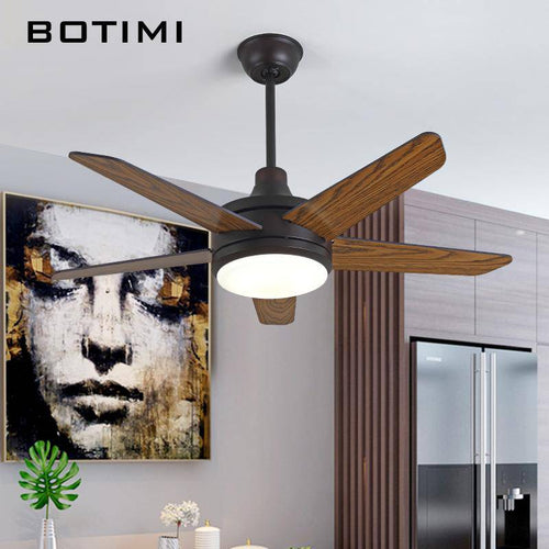 Ventilateur de plafond à LED avec pales en bois Botimi - vue 4 sur 6