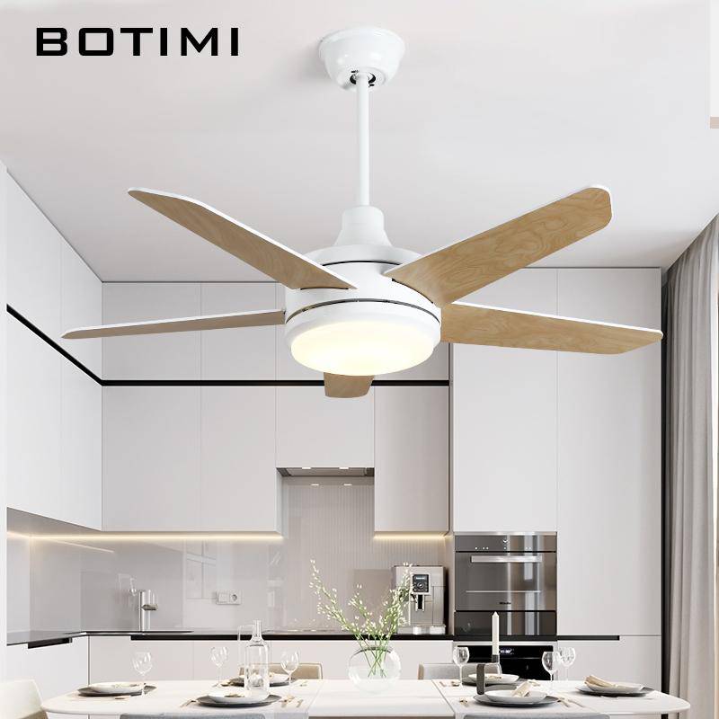 Ventilateur de plafond à LED avec pales en bois Botimi - vue 2 sur 6
